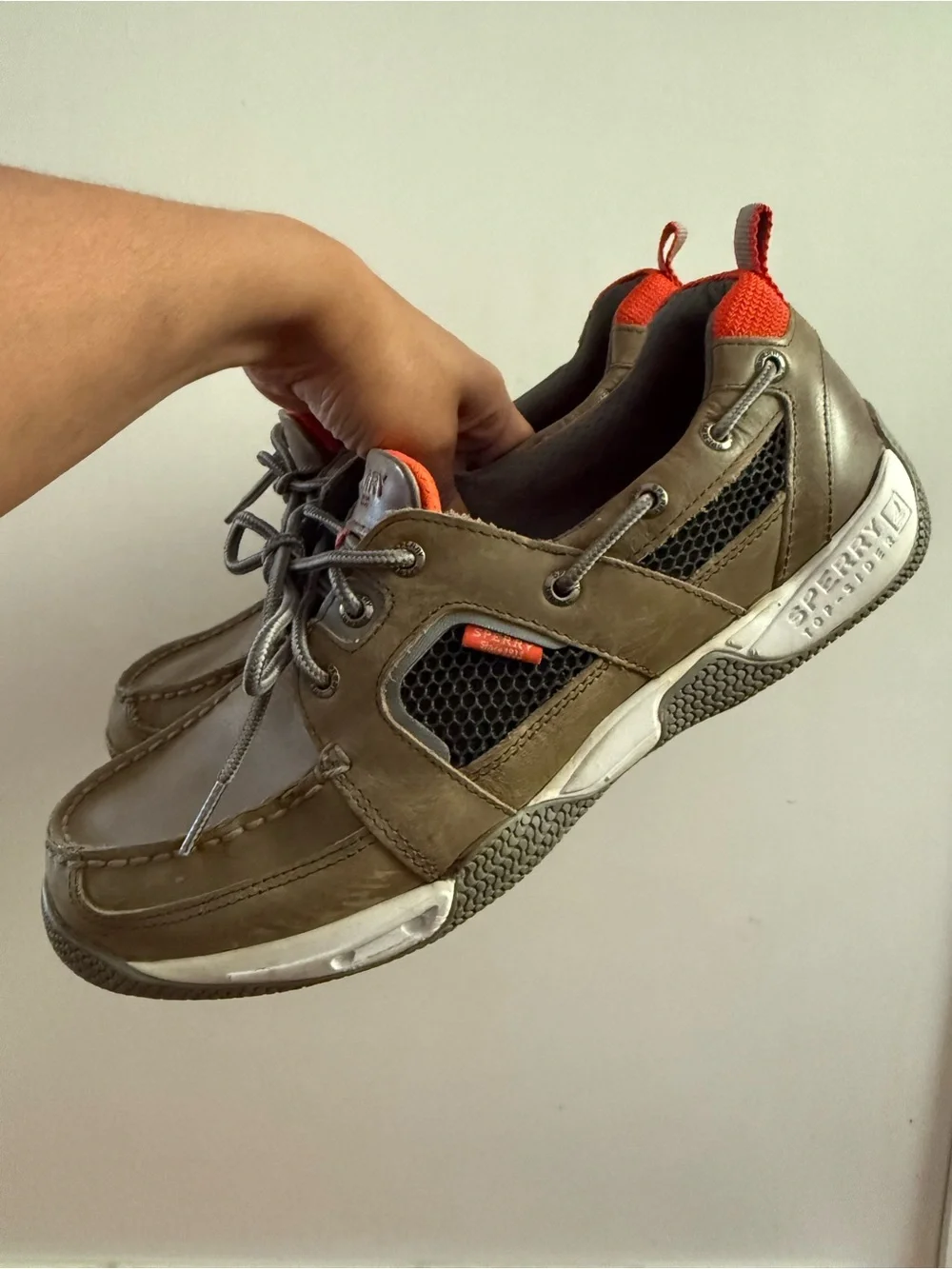 Sperry Top Sider Mens 10.5 M Sea Kite Sport Moc Boat Shoe Gray Leather Comfort